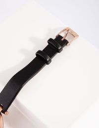 Black Rose Gold Marble Face Watch - link has visual effect only