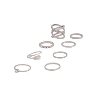 Rhodium Double Crossover Ring 8 Pack - link has visual effect only