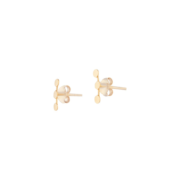 Gold Plated Sterling Silver Triple Dot Stud Earrings