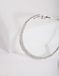 Silver Mini Flat Edge Hoop Earrings - link has visual effect only