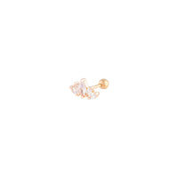 Rose Gold Surgical Steel Cubic Zirconia Navette Fan Barbell Earrings - link has visual effect only