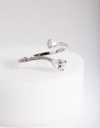 Rhodium Cubic Zirconia Open Ring - link has visual effect only