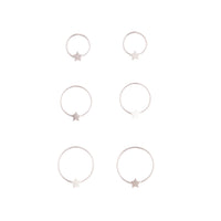 Sterling Silver Star Gradual Nose Ring 3 Pack - link has visual effect only