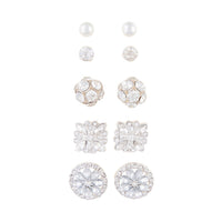 Silver Decorative Diamante 5 Pack Clip Earring - link has visual effect only