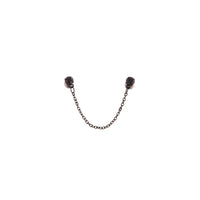Black Double Diamante Chain Stud Earrings - link has visual effect only