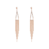 Rose Gold Diamante Point and Tassel Earrings - link has visual effect only