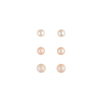 Rose Gold Textured Ball Earring 3 Pack - link has visual effect only