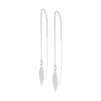 Silver Filigree Leaf Thread Through Earrings - link has visual effect only