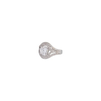 Rhodium Cubic Zirconia Wide Ring - link has visual effect only