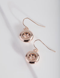 Rose Gold Circle Stone Earrings - link has visual effect only