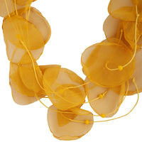 Yellow Fabric Multi Row Necklace - link has visual effect only