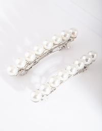 Silver Pearl Barrette 2 Pack - link has visual effect only