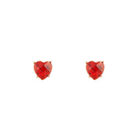 Red Glitter Heart Stud Earrings - link has visual effect only
