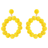 Yellow Cord Wrap Hoop Earrings - link has visual effect only