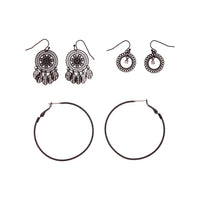 Black Filigree Stamp Hoop Earring 3 Pack - link has visual effect only