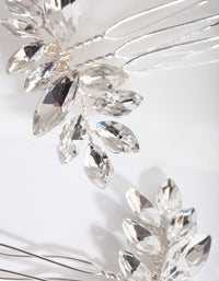 Silver Floral Gem Hair Pin 2 Pack - link has visual effect only