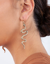 Snake Detailed Hook Earrings - link has visual effect only