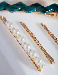 Mismatch Tort and Pearl Hair Clip 4 Pack - link has visual effect only