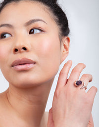 Rose Gold Semi-Precious Amethyst Ring - link has visual effect only
