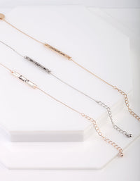 Love, Hope and Believe Message Bracelet 3 Pack - link has visual effect only