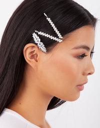 Diamante Zig Zag Pins 4 Pack In Silver - link has visual effect only