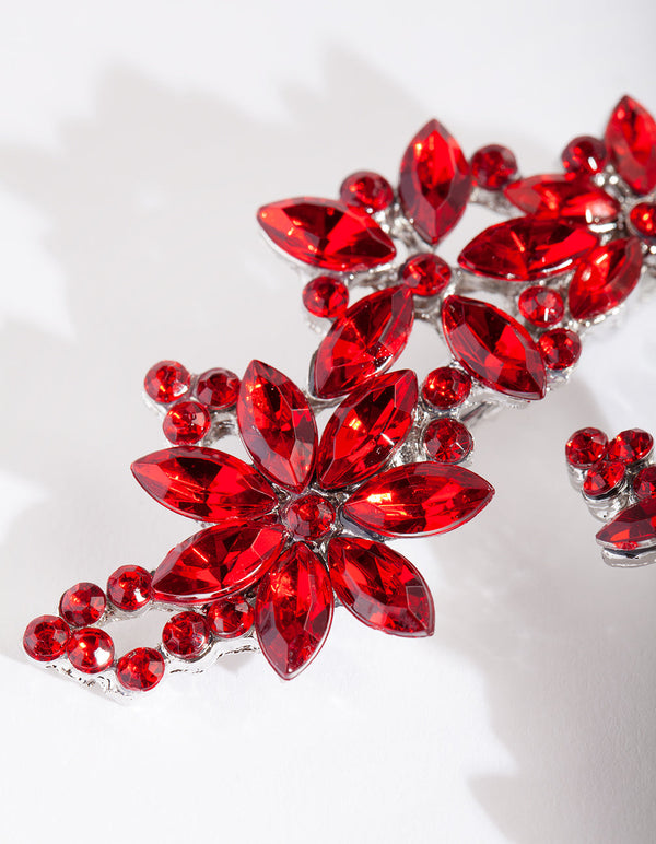 Red Gem Floral Clip 2-Pack