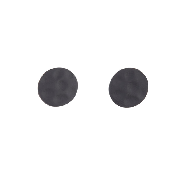 Black Coated Metal Hammered Disc Stud