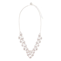 Rhodium Diamante V Shape Bib Necklace - link has visual effect only
