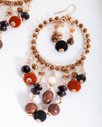 Neutral Bead Hoop Earrings - link has visual effect only