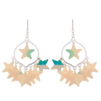 Silver Flower Chain Cuff Earrings - link has visual effect only