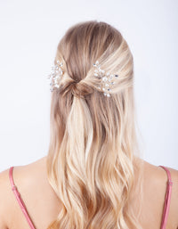 Pearl & Diamante Bun Slide 2 Pack - link has visual effect only