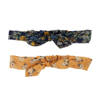 Yellow Navy Floral 2 Pack Bow Stretch Headband - link has visual effect only