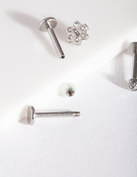 Rhodium Synthetic Opal Flatback 3 Pack - link has visual effect only