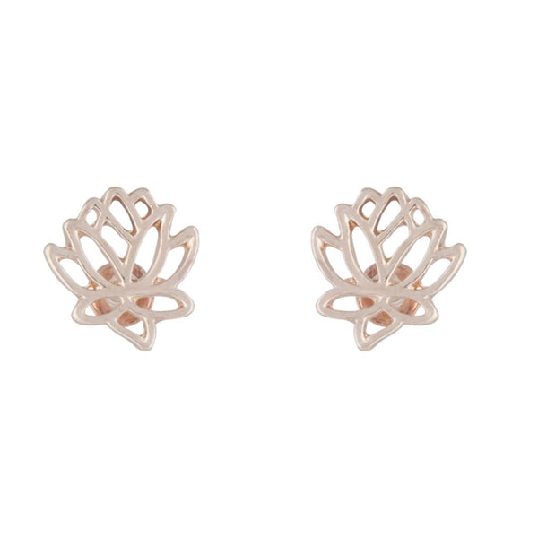 Rose Gold Open Lotus Earrings