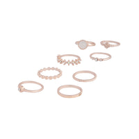 Rose Gold Textured Stone Ring 8 Pack - link has visual effect only
