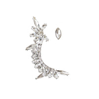 Silver Tone Diamante Navette Vine Ear Cuff & Stud - link has visual effect only
