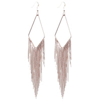 Rose Gold Geometric Tassel Chain Earrings - link has visual effect only