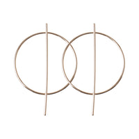 Gold Circle And Bar Statement Earrings - link has visual effect only