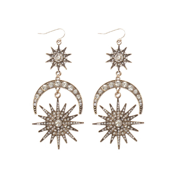 Celestial Crystal Drop Earrings