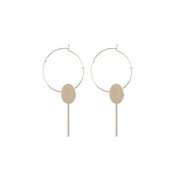 Gold Disc Drop Hoop Earrings - link has visual effect only