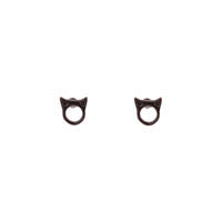 Black Little Cat Head Stud Earrings - link has visual effect only