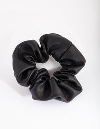 Black Faux Leather Scrunchie - link has visual effect only