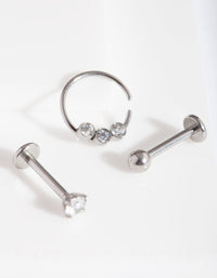 Rhodium Diamante Flat Back Body Jewellery Pack - link has visual effect only