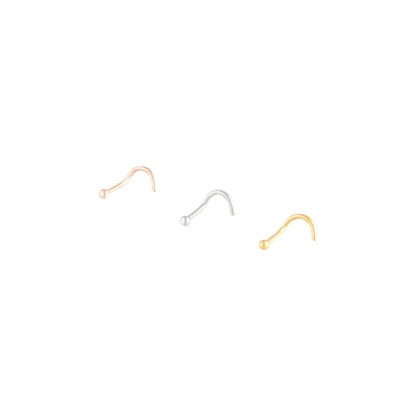 Mixed Metal Mini Ball Stud Nose 3 Pack