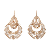 Etched Antique Gold Disc Tassel Earrings - link has visual effect only
