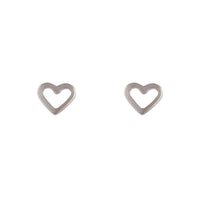 Silver Open Heart Stud Earrings - link has visual effect only