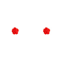 Tiny Red Rose Stud Earrings - link has visual effect only