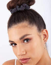 Black Blue Glitter Satin Scrunchie 3 Pack - link has visual effect only