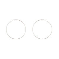 Silver Rounded 7Cm Hoop Earrings - link has visual effect only