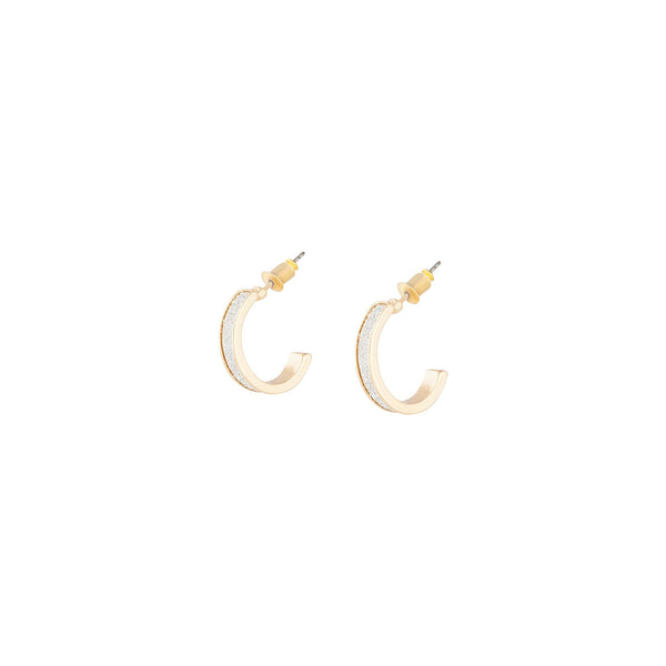 Gold Small Wide Glitter Hoop